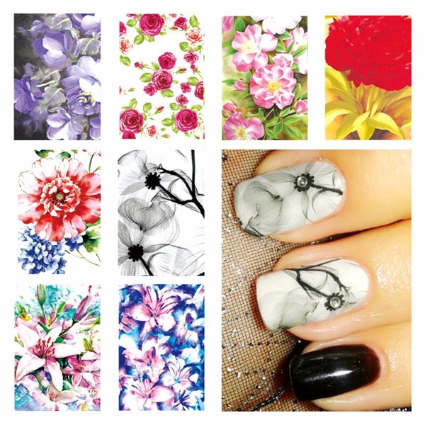 1 sheet optional new fashion chic flower pattern diy water transfer nail art stickers decals wraps beauty nails styling tool, Black
1 sheet optional new fashion chic flower pattern diy water transfer nail art stickers decals wraps beauty nails styling tool, Black