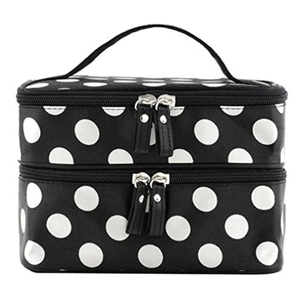 cosmetic bag double layer dot pattern travel toiletry bag organizer with mirror, small cute travel toiletry pouch
cosmetic bag double layer dot pattern travel toiletry bag organizer with mirror, small cute travel toiletry pouch
