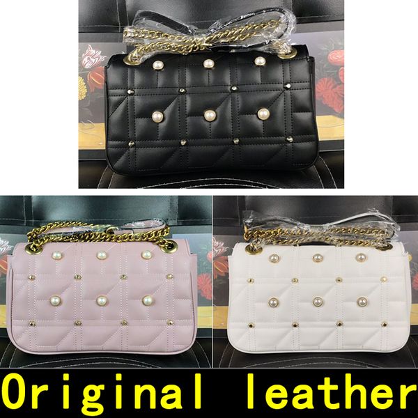

Pearl decoration Marmont bag Luxury Handbags high quality Famous Brands Designer Handbags Original Cowhide genuine leather come with BOX