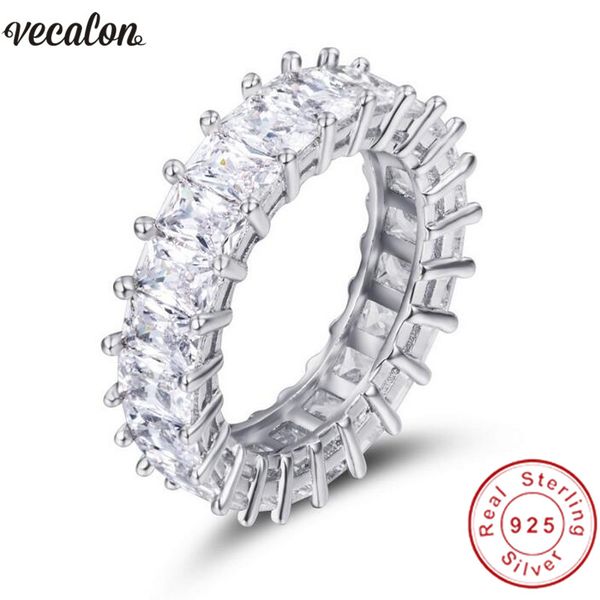 vecalon handmade wedding bands ring 925 sterling silver princess cut diamond sona cz engagement rings for women finger jewelry, Slivery;golden
vecalon handmade wedding bands ring 925 sterling silver princess cut diamond sona cz engagement rings for women finger jewelry, Slivery;golden