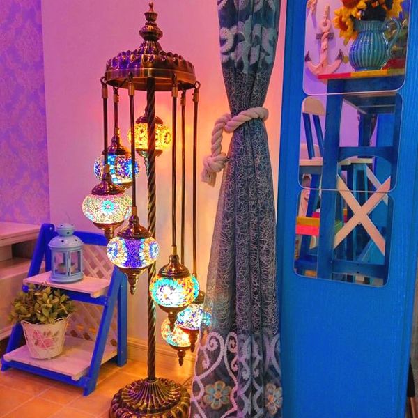 european retro romantic mediterranean living room bedroom personality creative handmade glass turkish floor lamp 
european retro romantic mediterranean living room bedroom personality creative handmade glass turkish floor lamp