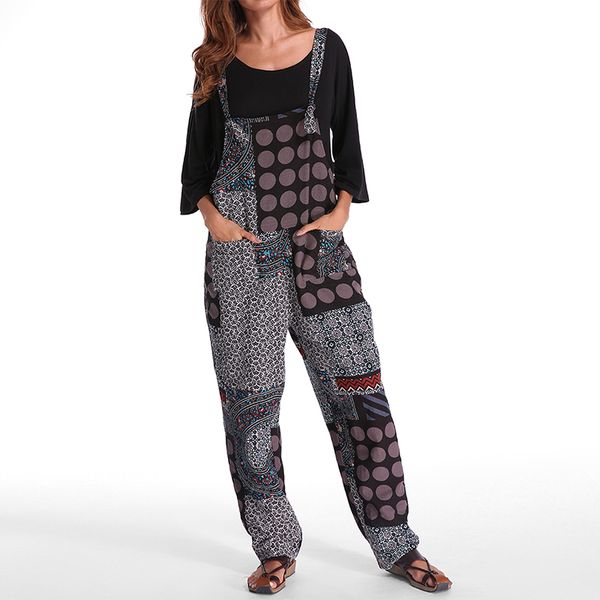 zanzea 2018 plus size women baggy long pants casual floral printed coon linen loose long strap romoers summer party jumpsuit, Black;white
zanzea 2018 plus size women baggy long pants casual floral printed coon linen loose long strap romoers summer party jumpsuit, Black;white