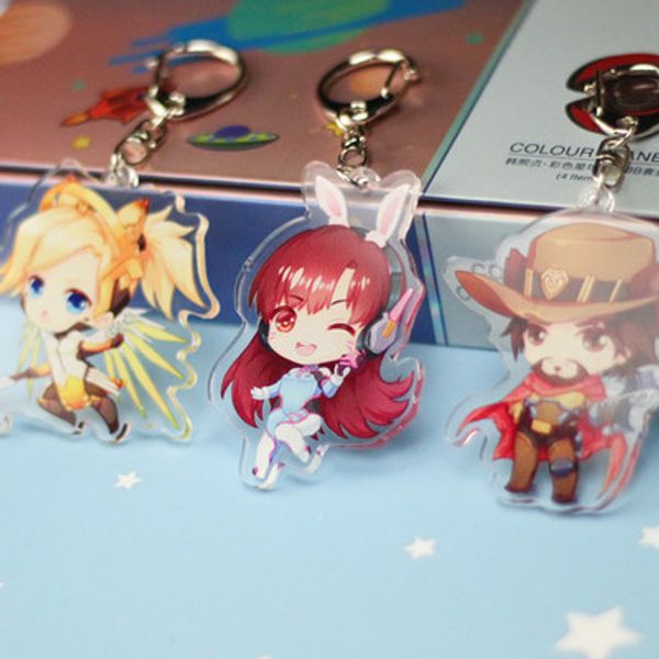 12 style keychain hero model dva hanzo mercy tracer acrylic series transparent double sided keyring drop shipping gift, Silver
12 style keychain hero model dva hanzo mercy tracer acrylic series transparent double sided keyring drop shipping gift, Silver