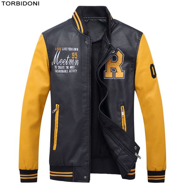 wholesale- torbidoni 2017 new men patchwork leather jackets embroidery logo brand clothing fashion motorcycle male overcoat, Black
wholesale- torbidoni 2017 new men patchwork leather jackets embroidery logo brand clothing fashion motorcycle male overcoat, Black