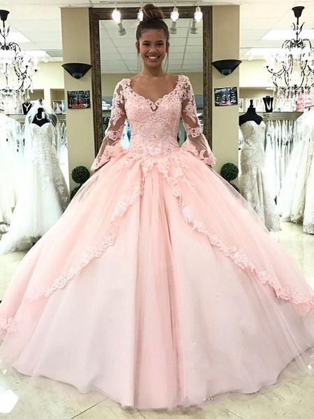 2018 Light Pink Quinceanera Dresses Long Sleeves Ball Gown Princess Sweet 16 Birthday Sweet Girls Prom Party Special Occasion Gowns
2018 Light Pink Quinceanera Dresses Long Sleeves Ball Gown Princess Sweet 16 Birthday Sweet Girls Prom Party Special Occasion Gowns