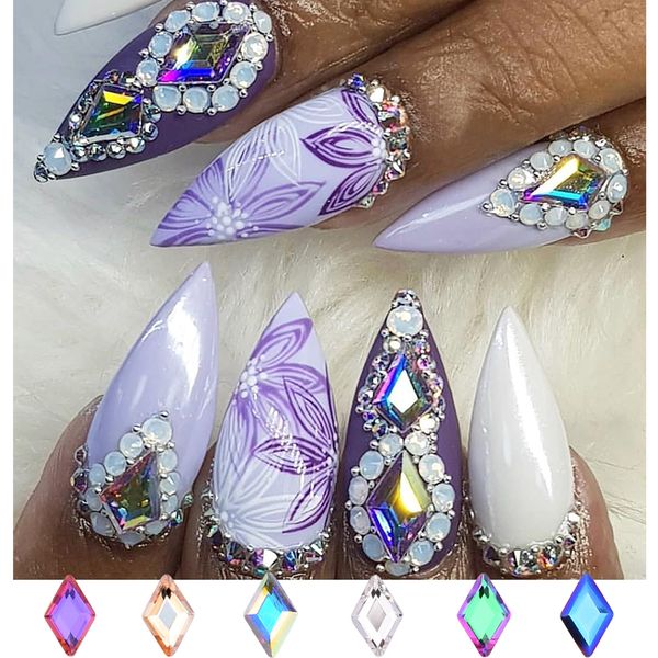 10pcs flat back crystal ab nail stones glass rhombus strass nail art decoration shaped rhinestones for nails new 2018 yha160, Silver;gold
10pcs flat back crystal ab nail stones glass rhombus strass nail art decoration shaped rhinestones for nails new 2018 yha160, Silver;gold