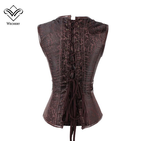 women corsets and bustiers wechery brown steampunk corset gothic clothing jacquard pu leather steel boned zip buckle
women corsets and bustiers wechery brown steampunk corset gothic clothing jacquard pu leather steel boned zip buckle