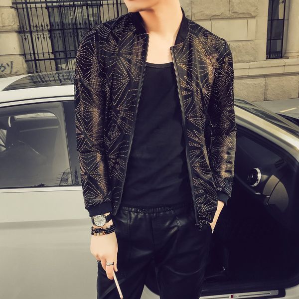 men's jackets summer men jacket fashion 2021 slim fit bomber casual plus size thin sun protection clothing night club stage coats 5xl, Black;brown 
men's jackets summer men jacket fashion 2021 slim fit bomber casual plus size thin sun protection clothing night club stage coats 5xl, Black;brown
