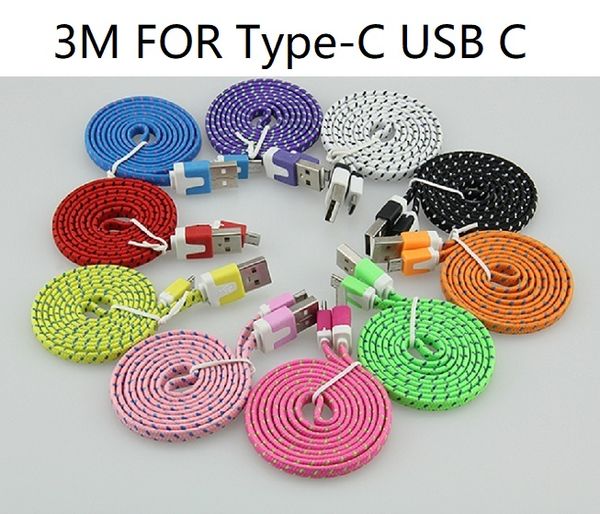 3m colorful new flat noodle fabric nylon braided type-c usb c cable for samsung for blackberry for htc cloth braided cable
3m colorful new flat noodle fabric nylon braided type-c usb c cable for samsung for blackberry for htc cloth braided cable