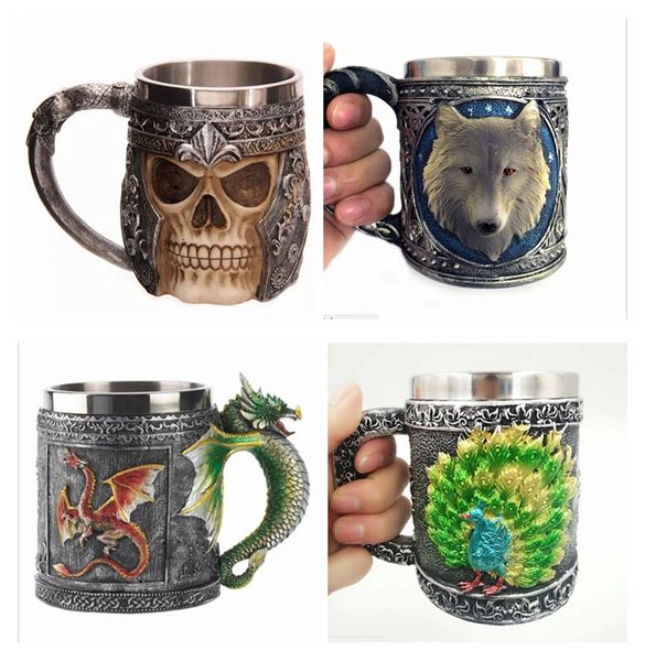 12oz double wall stainless steel gothic helmet drinkware vessel 3d striking skull warrior tankard viking skull beer mug wolf drinking cup
12oz double wall stainless steel gothic helmet drinkware vessel 3d striking skull warrior tankard viking skull beer mug wolf drinking cup