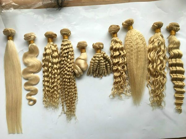 

Мокрые и волнистые 613 Блонд-Плетение Перуанские Девственные Человеческие Волосы 4 Связки Естественная Волна Свободные Глубокие Вьющиеся Кудрявые Прямые Платиновые Блондинки Расширения