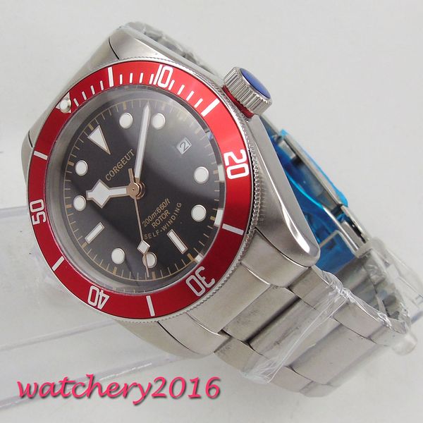 new 41mm corgeut black dial rotating bezel calendar luminous sapphire glass deployment miyota automatic mechanical men's watch, Slivery;brown
new 41mm corgeut black dial rotating bezel calendar luminous sapphire glass deployment miyota automatic mechanical men's watch, Slivery;brown