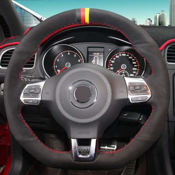black suede hand-stitched car steering wheel cover for volkswagen golf 6 gti mk6 vw polo gti scirocco r passat cc r-line 2010
black suede hand-stitched car steering wheel cover for volkswagen golf 6 gti mk6 vw polo gti scirocco r passat cc r-line 2010
