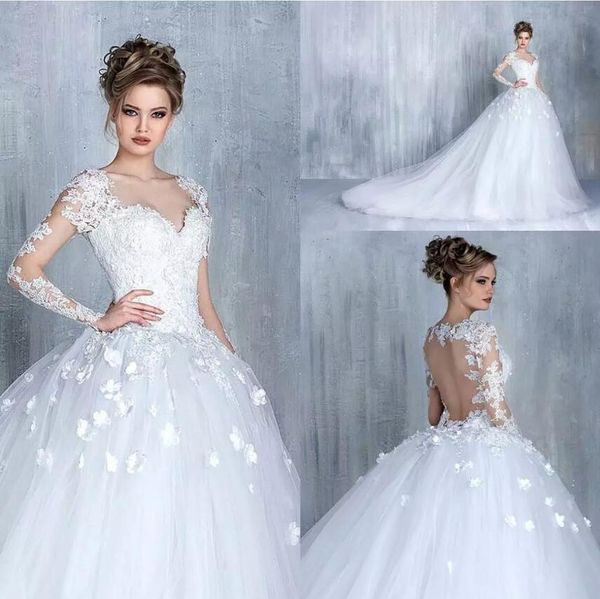 2020 long sleeve wedding dresses sweetheart 3d-floral appliques backless bridal gowns plus size sweep train a-line wedding dress, White
2020 long sleeve wedding dresses sweetheart 3d-floral appliques backless bridal gowns plus size sweep train a-line wedding dress, White