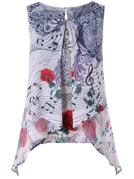 5xl plus size women floral music notes print drape tank casual summer chiffon sleeveless long shirt female anomalistic top, White
5xl plus size women floral music notes print drape tank casual summer chiffon sleeveless long shirt female anomalistic top, White