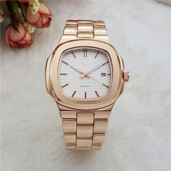Image of 2018 New Auto Date Mens watches Luxury Fashion Stainless Steel Band Top Brand Quartz Wristwatches Waterproof Classic Clock Relojes For Men