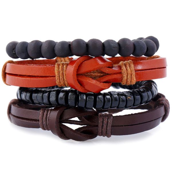 chaomo new leather woven wooden beads bracelet handmade retro multilayer jewelry beaded personalized hand rope, Black
chaomo new leather woven wooden beads bracelet handmade retro multilayer jewelry beaded personalized hand rope, Black