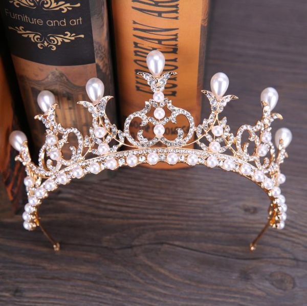 018 new crystal pearl brides crown elegant elegant korean crown crown hoop ornaments, Silver
018 new crystal pearl brides crown elegant elegant korean crown crown hoop ornaments, Silver