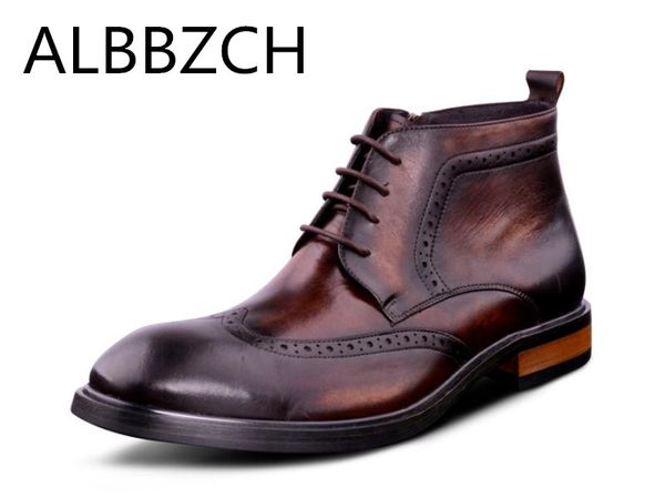 genuine leather retro men boots round toe lace zipper design mens business dress work boots shoes men black brown ankle 44
genuine leather retro men boots round toe lace zipper design mens business dress work boots shoes men black brown ankle 44