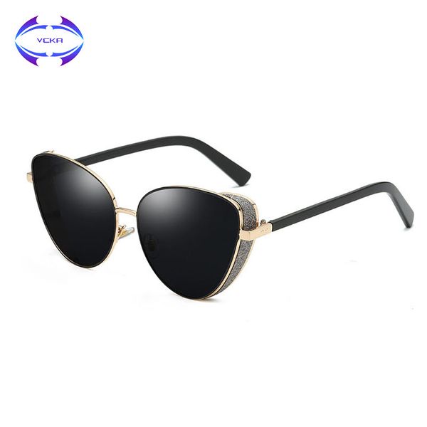 vcka 2018 women steampunk cat's eye sunglasses mannen merk designer fashion side mesh punk stijl mannen zonnebril uv400 eyewear, White;black
vcka 2018 women steampunk cat's eye sunglasses mannen merk designer fashion side mesh punk stijl mannen zonnebril uv400 eyewear, White;black