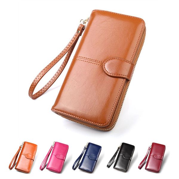 pu leather vintage clutch bag solid simple classic large capacity portable oil wax wallet mobile phone long handbag card package
pu leather vintage clutch bag solid simple classic large capacity portable oil wax wallet mobile phone long handbag card package