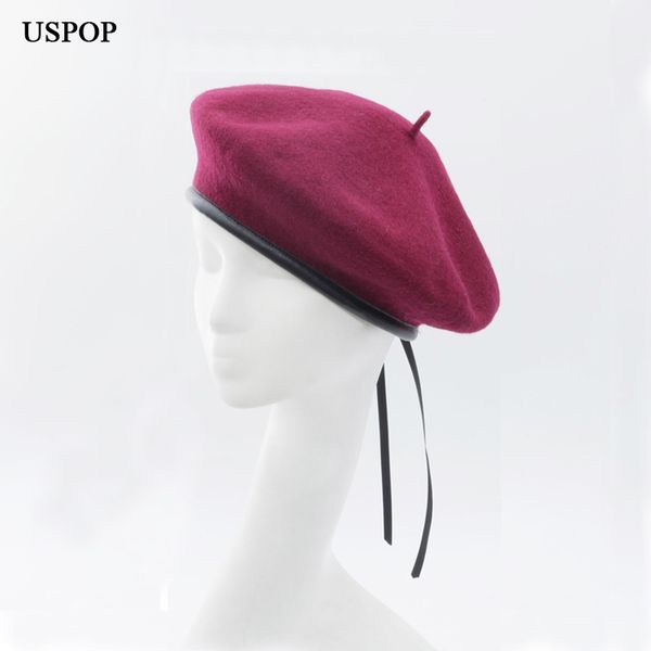 uspop 2018 new fashion women winter 100% wool beret thick warm woolen beret winter hat casual drawstring leather edges berets, Blue;gray
uspop 2018 new fashion women winter 100% wool beret thick warm woolen beret winter hat casual drawstring leather edges berets, Blue;gray