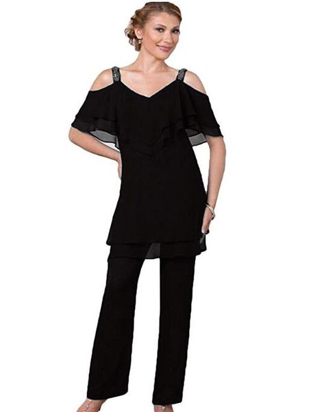 lisa dress 2 piece women's chiffon mother of the bride pant suits 2018 plus size dressy pant suits for weddings, Black;red
lisa dress 2 piece women's chiffon mother of the bride pant suits 2018 plus size dressy pant suits for weddings, Black;red