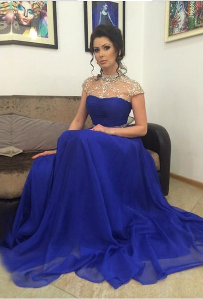 charming high neck evening dresses formal gowns long royal blue chiffon illusion rhinestones beaded new celebrity prom dress sexy, Black;red
charming high neck evening dresses formal gowns long royal blue chiffon illusion rhinestones beaded new celebrity prom dress sexy, Black;red
