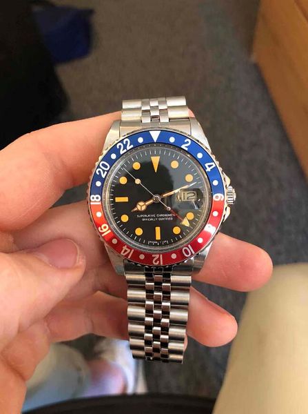 latest luxury watch bp factory maker asia 2813 movemen 40mm vintage gmt 1675 pepsi sapphire mechanical automatic mens watches, Slivery;brown
latest luxury watch bp factory maker asia 2813 movemen 40mm vintage gmt 1675 pepsi sapphire mechanical automatic mens watches, Slivery;brown