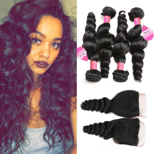 meetu brazilian hair weaves 4 bundles with closure double weft loose deep wave wavy virgin human hair extensions for women all ages natural, Black
meetu brazilian hair weaves 4 bundles with closure double weft loose deep wave wavy virgin human hair extensions for women all ages natural, Black