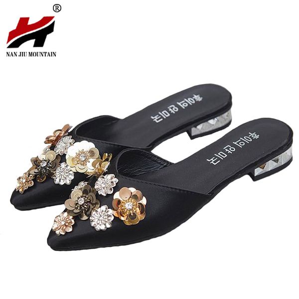 shoes women brand summer women half slippers floral sequined low heeled casual shoes lady sandals leather slides mules, Black
shoes women brand summer women half slippers floral sequined low heeled casual shoes lady sandals leather slides mules, Black