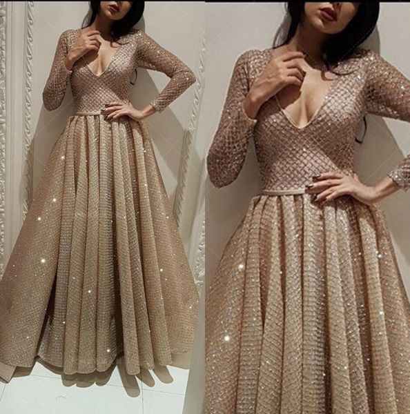 luxury bling fishnet evening dresses a line v neck long sleeve elegant prom dress floor length formal arabic muslin gowns custom made, Black;red
luxury bling fishnet evening dresses a line v neck long sleeve elegant prom dress floor length formal arabic muslin gowns custom made, Black;red