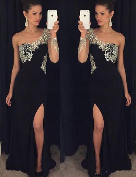 One Shoulder Thigh Splits Evening Dresses Applique Crystal Special Occasion Prom Gowns Bridesmaid Party Dress
One Shoulder Thigh Splits Evening Dresses Applique Crystal Special Occasion Prom Gowns Bridesmaid Party Dress