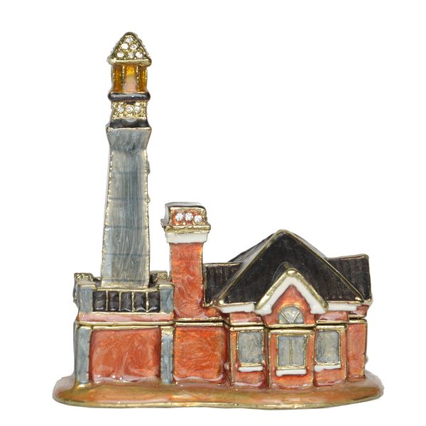 enamel hand painted light house jeweled trinket box pewter collectibles vintage decor novelty gifts, Black;white
enamel hand painted light house jeweled trinket box pewter collectibles vintage decor novelty gifts, Black;white