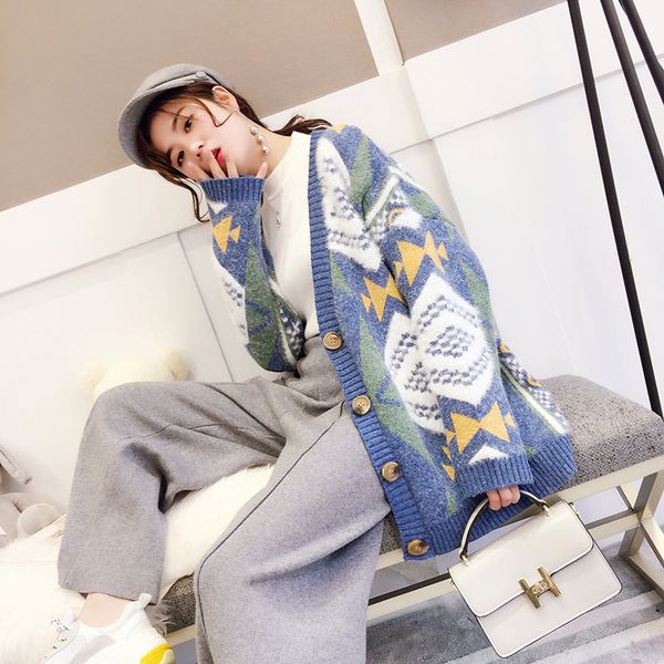 long thick loose cardigan women sweater coat cardigan sweater all-match 2018 female knitted fashion clothing outerwear c307, White;black
long thick loose cardigan women sweater coat cardigan sweater all-match 2018 female knitted fashion clothing outerwear c307, White;black