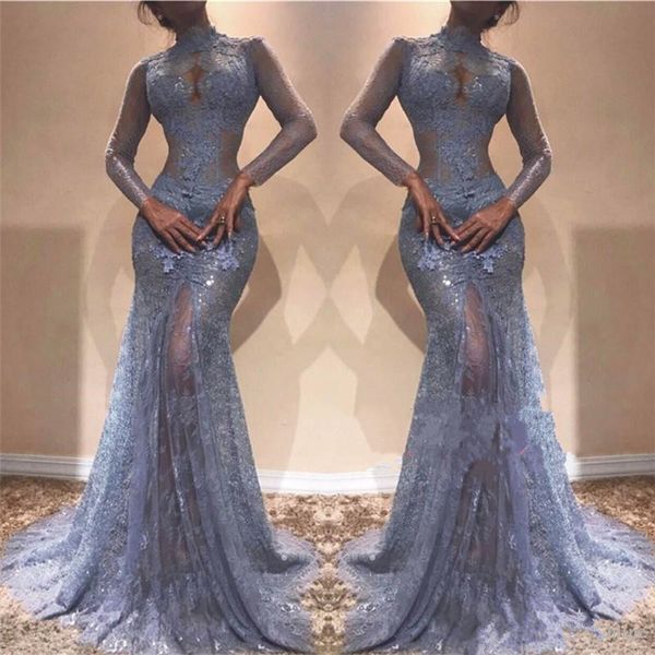 2018 Modern See Through High Neck Lace Appliques Mermaid Evening Dresses Sheer Long Sleeves Long Party Prom Gowns Pageant Custom Made, Black;red
2018 Modern See Through High Neck Lace Appliques Mermaid Evening Dresses Sheer Long Sleeves Long Party Prom Gowns Pageant Custom Made, Black;red
