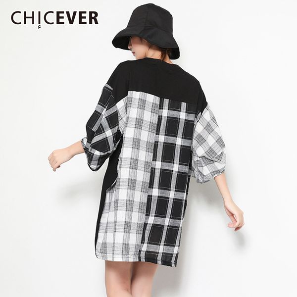 chicever patchwork t shirt women 2018 summer plaid half lantern sleeve oversize vintage long female t-shirt fashion tide, White
chicever patchwork t shirt women 2018 summer plaid half lantern sleeve oversize vintage long female t-shirt fashion tide, White