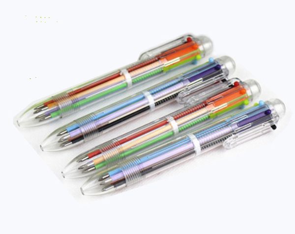 2018 Magical Fashion Multicolor Ballpoint Pen 0.5mm Novelty Multifunction 6 Composites 1 Colorful Stationery Creative Child Chrismas Gifts