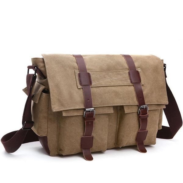 Fashion Bags Shoulder Bag Men's Vintage Canvas and Leather Satchel School Military Shoulder Bag Messenger for Notebook Laptop Bags
Fashion Bags Shoulder Bag Men's Vintage Canvas and Leather Satchel School Military Shoulder Bag Messenger for Notebook Laptop Bags