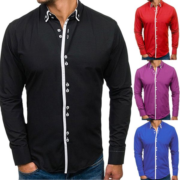 men's autumn winter casual formal slim fit solid cotton blend long sleeve daily shirt blouse gift, White;black
men's autumn winter casual formal slim fit solid cotton blend long sleeve daily shirt blouse gift, White;black