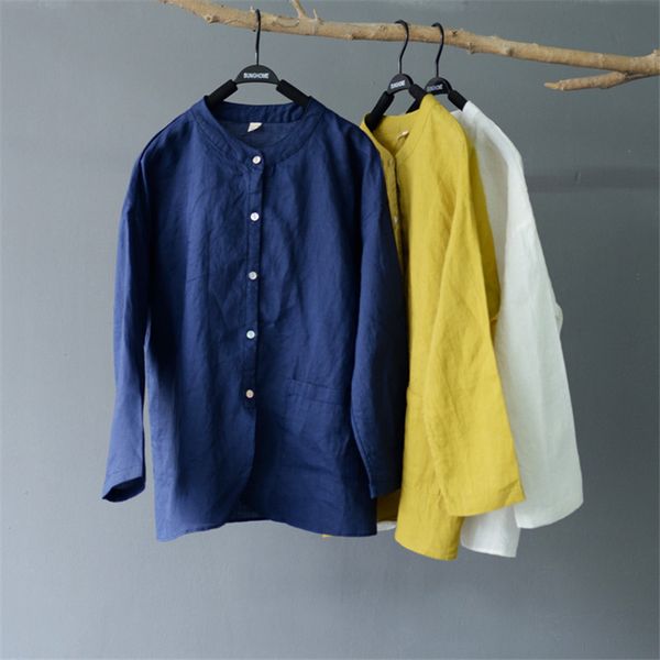 2018 spring summer women solid loose all-match 100% ramie women's shirt casual blusa feminina cardigan l001, White
2018 spring summer women solid loose all-match 100% ramie women's shirt casual blusa feminina cardigan l001, White