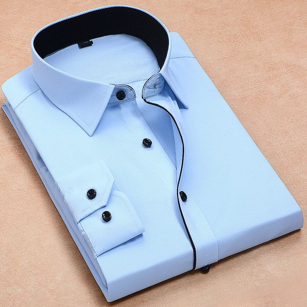 recommend 2018 good patchwork black button burn down collar long sleeve twill business formal mens dress shirts solid men top, White;black
recommend 2018 good patchwork black button burn down collar long sleeve twill business formal mens dress shirts solid men top, White;black