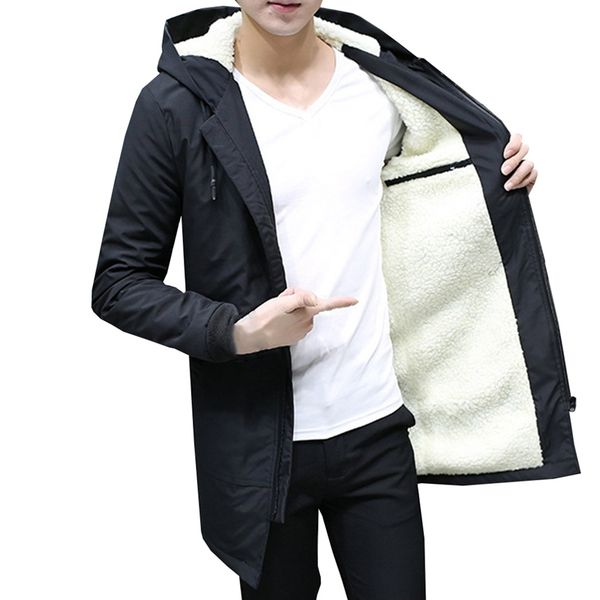 2018 winter jacket men hooded slim korean parka hombre long jacket coat cashmere mens windbreaker parkas youth clothing, Black
2018 winter jacket men hooded slim korean parka hombre long jacket coat cashmere mens windbreaker parkas youth clothing, Black