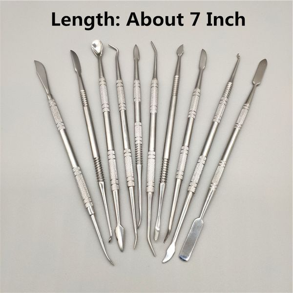 24 Piece/Box 10 Style 7 Inch Titanium Plated Dab tools Box Rainbow Black Pink Gold Silvery 5 Color For Glass Bongs Water Pipes