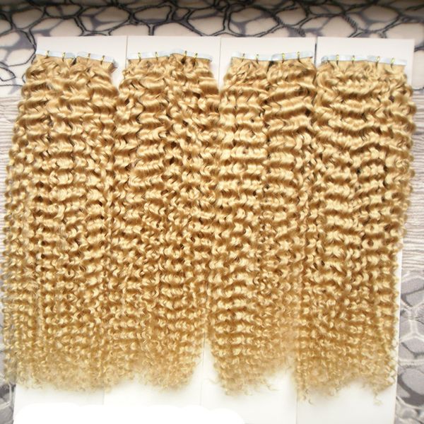 #613 bleach blonde tape in human hair extensions 10"-26" 400g 160pcs kinky curly european skin weft human hair extensions salon st, Black
#613 bleach blonde tape in human hair extensions 10"-26" 400g 160pcs kinky curly european skin weft human hair extensions salon st, Black