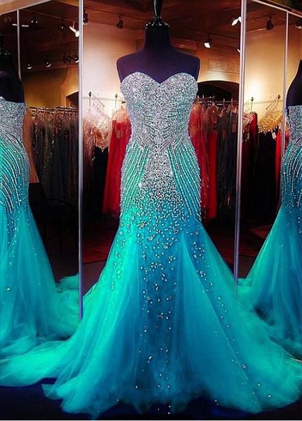 real pictures bling crystal mermaid prom dresses sweetheart sweep train luxury evening gowns light blue formal dress party evening wear, Black
real pictures bling crystal mermaid prom dresses sweetheart sweep train luxury evening gowns light blue formal dress party evening wear, Black