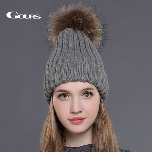 gours women's wool raccoon fur hats winter warm fashion knitted pom poms beanies ladies casual caps new arrival, Blue;gray
gours women's wool raccoon fur hats winter warm fashion knitted pom poms beanies ladies casual caps new arrival, Blue;gray
