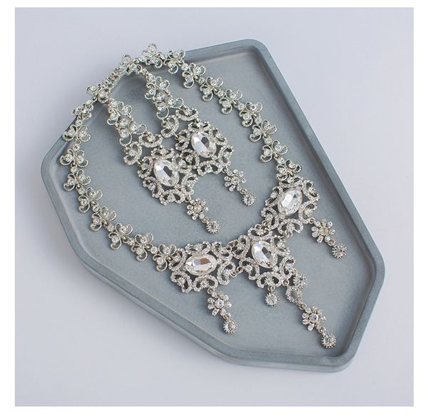 fashion african jewelry sets for women leaf crystal rhinestone necklace earrings sets bridal wedding jewelry, Silver
fashion african jewelry sets for women leaf crystal rhinestone necklace earrings sets bridal wedding jewelry, Silver
