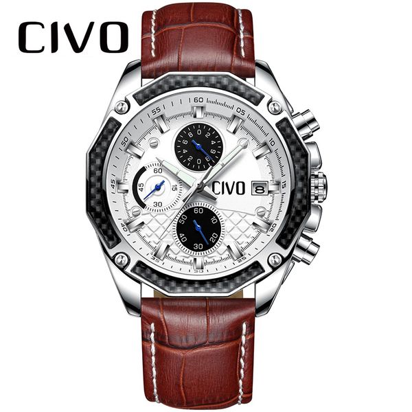 genuine leather sport watch men civo waterproof chronograph date calendar analogue watches for men teenager student quartz wrist, Slivery;brown
genuine leather sport watch men civo waterproof chronograph date calendar analogue watches for men teenager student quartz wrist, Slivery;brown