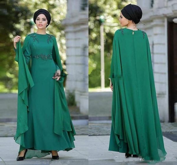 Saudi Arabia Prom Dresses Green Chiffon Beaded Long Sleeves Evening Dresses Caftan Floor Length Women Formal Party Dress 2019
Saudi Arabia Prom Dresses Green Chiffon Beaded Long Sleeves Evening Dresses Caftan Floor Length Women Formal Party Dress 2019